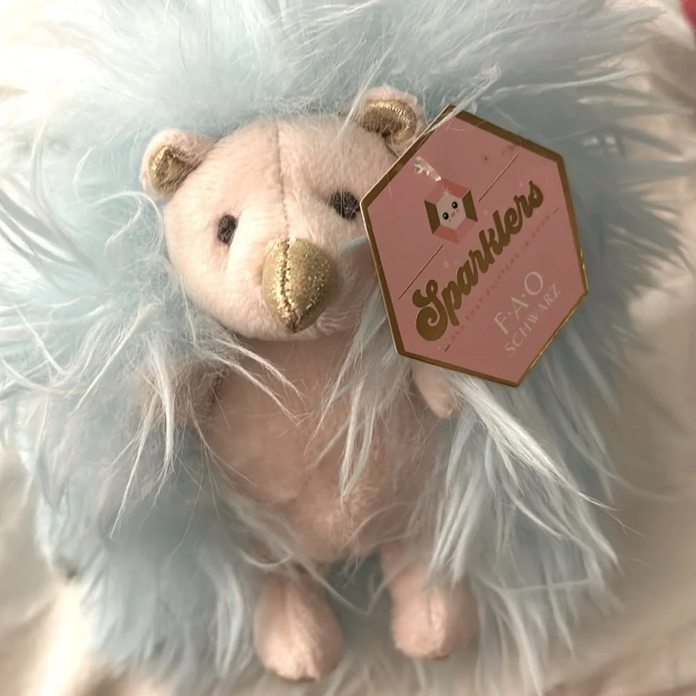 FAO Schwartz Sparklers BLUE Hedgehog Plush Toy. NWT - Picture 10 of 15